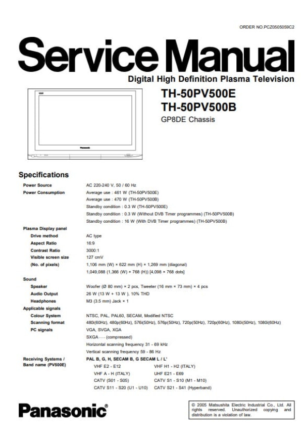 GP8DE_TH-50PV500E, TH-50PV500B